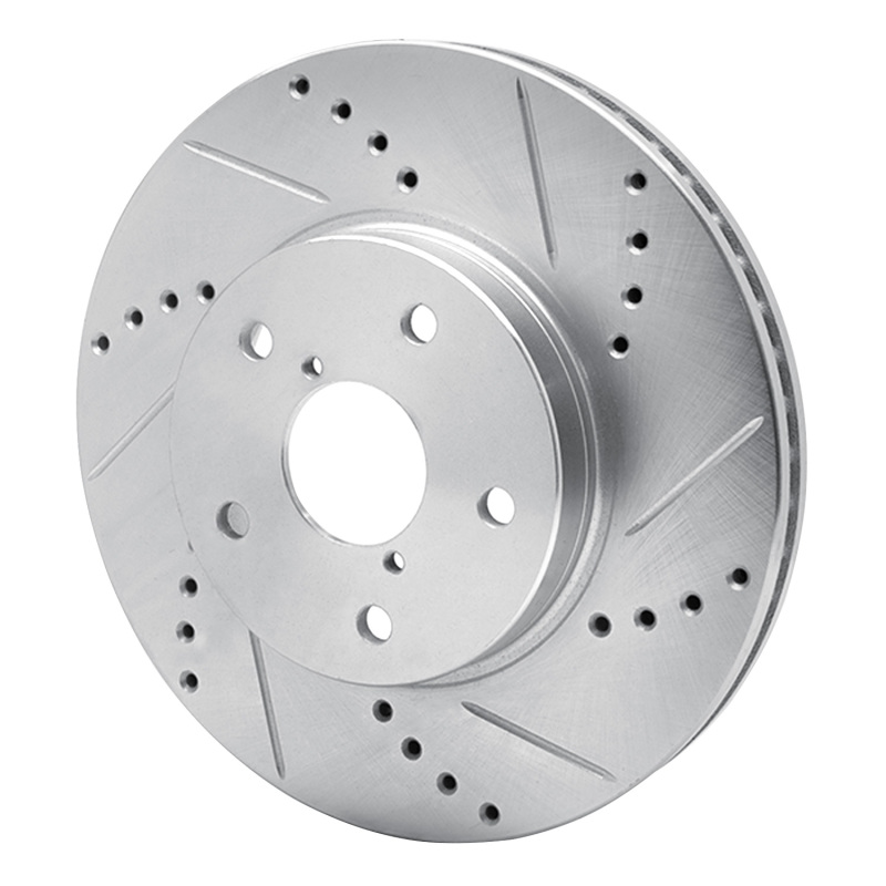 Subaru Legacy Brake Rotor (1) - Front Right - R1 Concepts - Drilled & Slotted - Silver - `15-`19